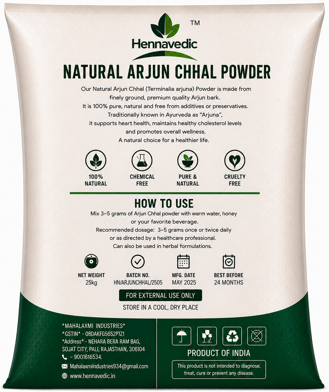Arjun Chhal Powder 25kg - Image 2