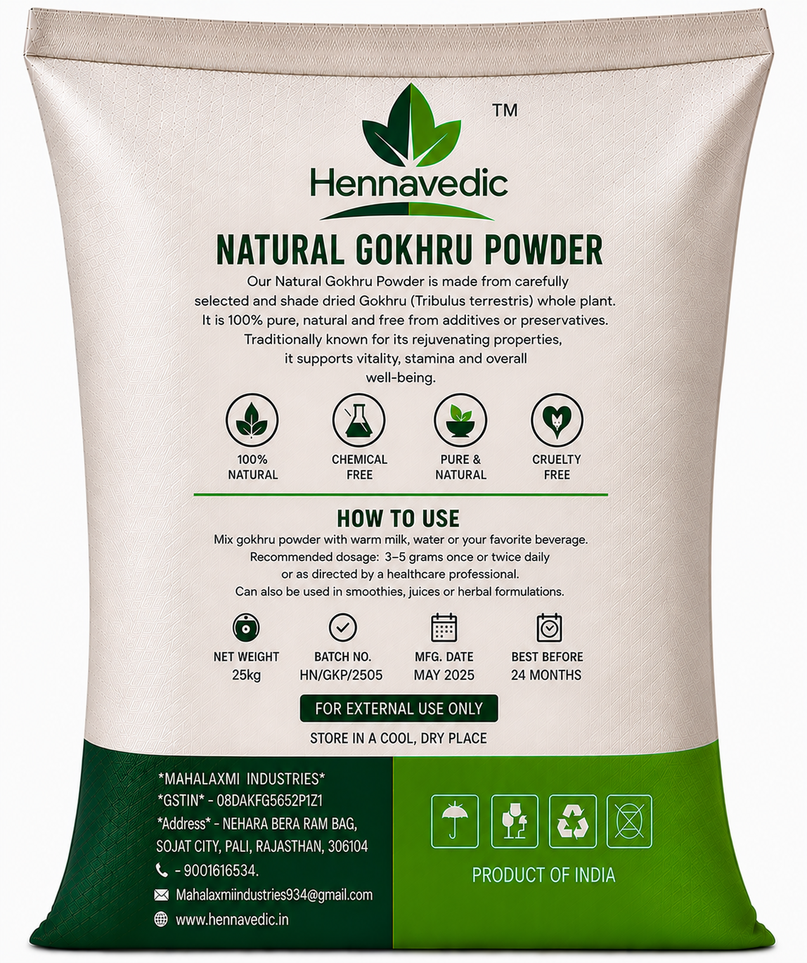 Gokhru Powder 25kg - Image 2