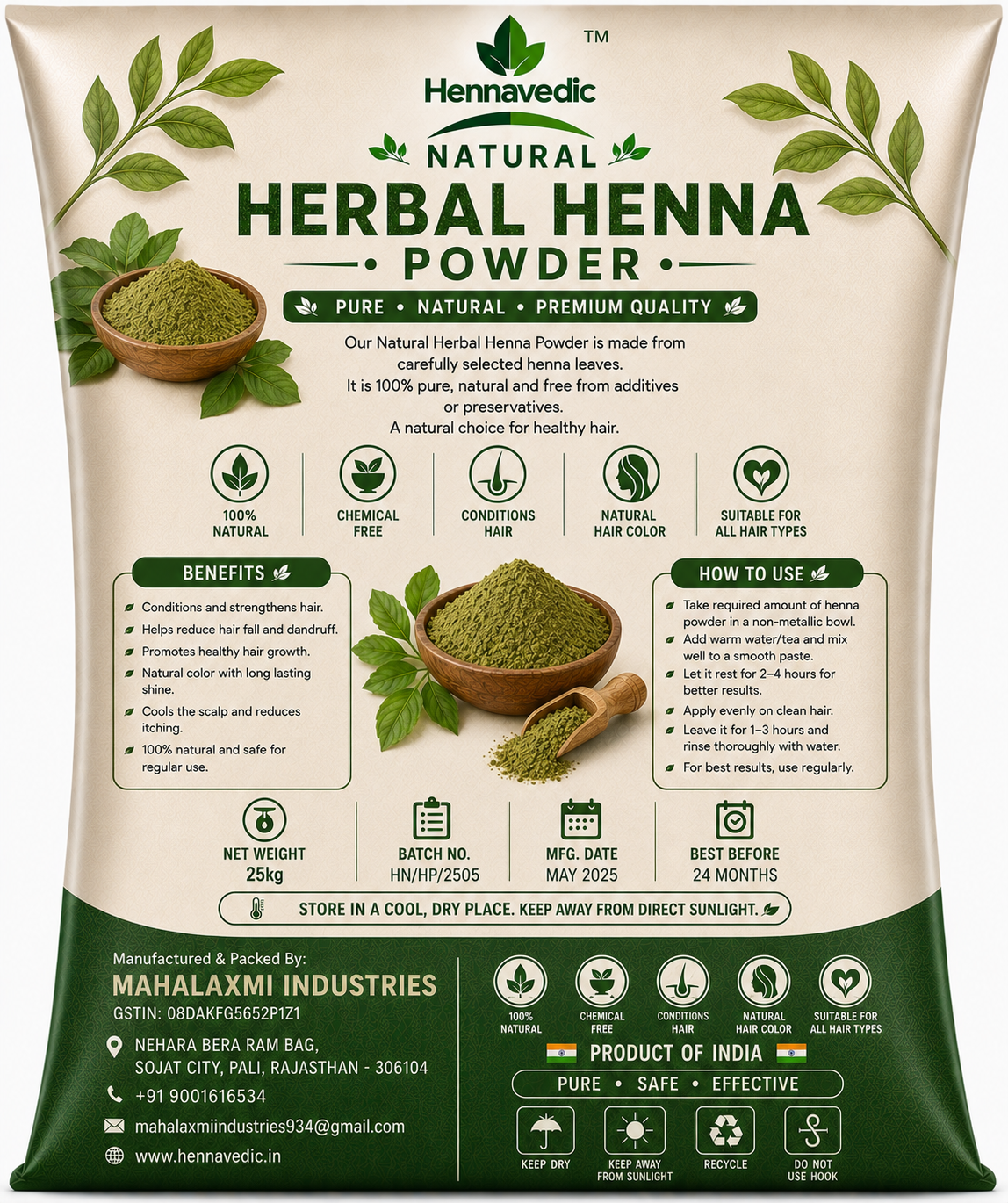 Herbal Henna Powder 25kg - Image 2