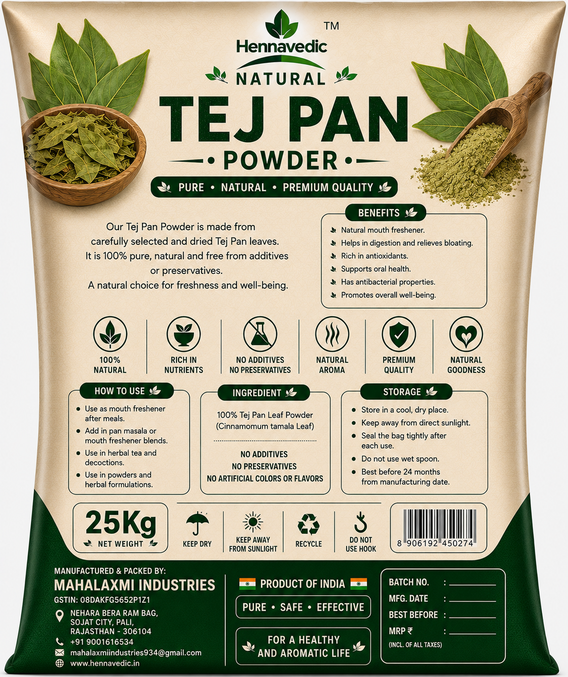 Tej Pan Powder 25kg - Image 2